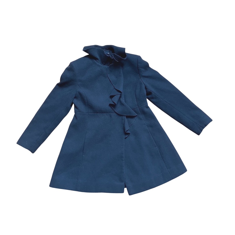 Black Girls Coat Ruffle Collar Frock Style Size‎ 7 Dressy Church